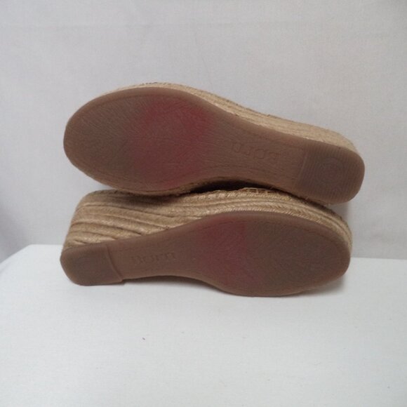 Born Pinal brown Leather wedge espadrille platform sandals slides Size Sz 40.5 9 - Picture 10 of 11